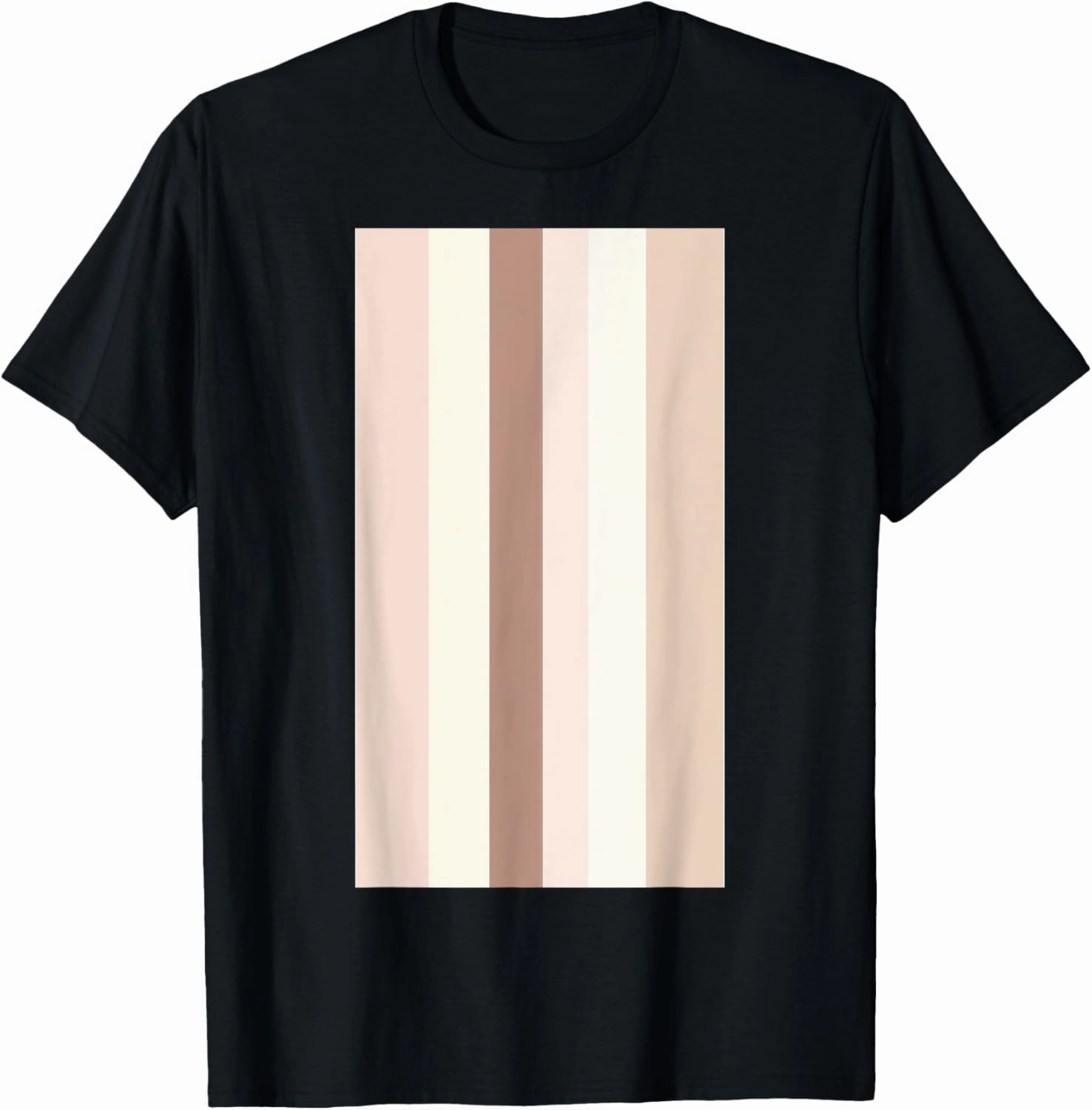 Cute Girly Beige Tan Striped Pattern Minimalist T-Shirt