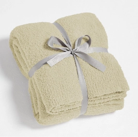 CYMULA Super Soft Knit Throw Blanket Throw Size Beige - Lightweight Plush Fuzzy Fluffy Warm Cozy Blankets and Throws for Sofa Bed All Season Use, 50x60 inches