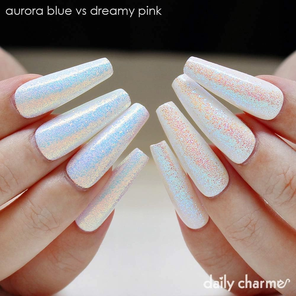 DAILY CHARME Dreamy & Aurora Fairy Dust Magic Iridescent Nail Art Glitter Decoration (0.004 Original, Aurora)