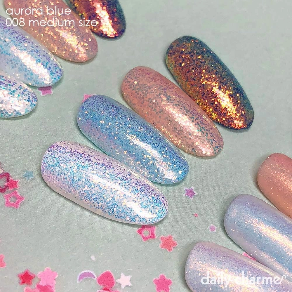 DAILY CHARME Dreamy & Aurora Fairy Dust Magic Iridescent Nail Art Glitter Decoration (0.004 Original, Aurora)