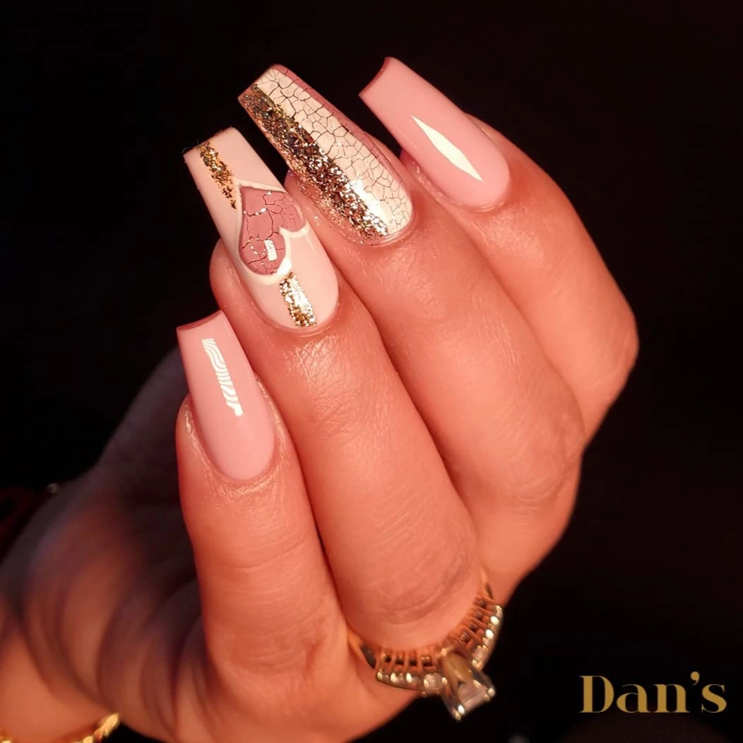 Dan's Nails Hot Pink Glitter Gel Polish