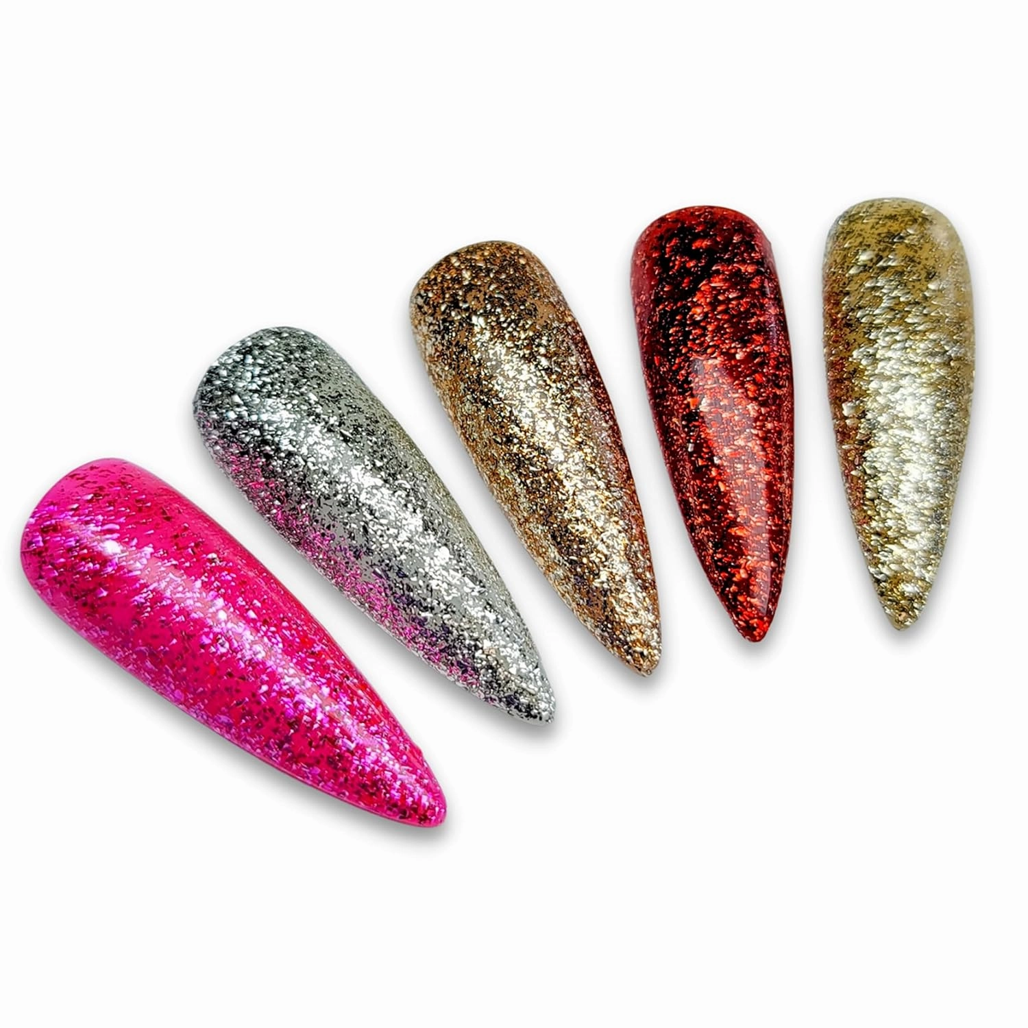 Dan's Nails Hot Pink Glitter Gel Polish