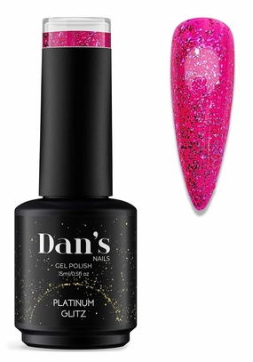 Dan's Nails Hot Pink Glitter Gel Polish