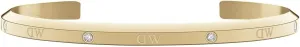 Daniel Wellington Classic Lumine Bracelet L - Gold Bangle Cuff Bracelet with Crystals, 316L Stainless Steel, Adjustable, Stackable, PVD Plated, 7 Inches