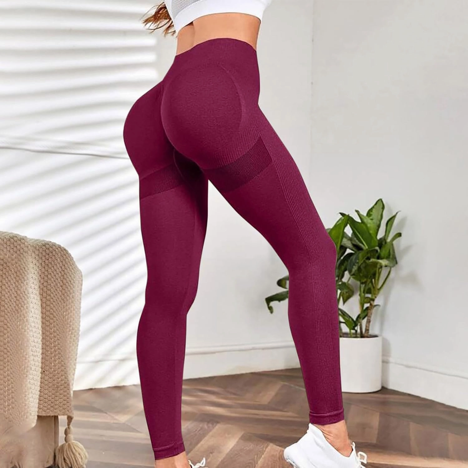 DASAYO Compression Leggings for Women Solid Color Buttery Soft Seamless Stretchy 7/8 Workout Yoga Pants