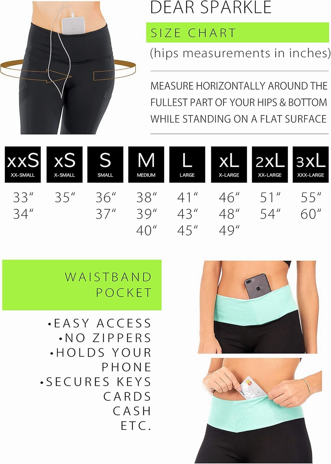 DEAR SPARKLE Bootcut Leggings for Women | Slim Look Bootleg Opaque Yoga Pants w Pocket   Plus Size (C5)