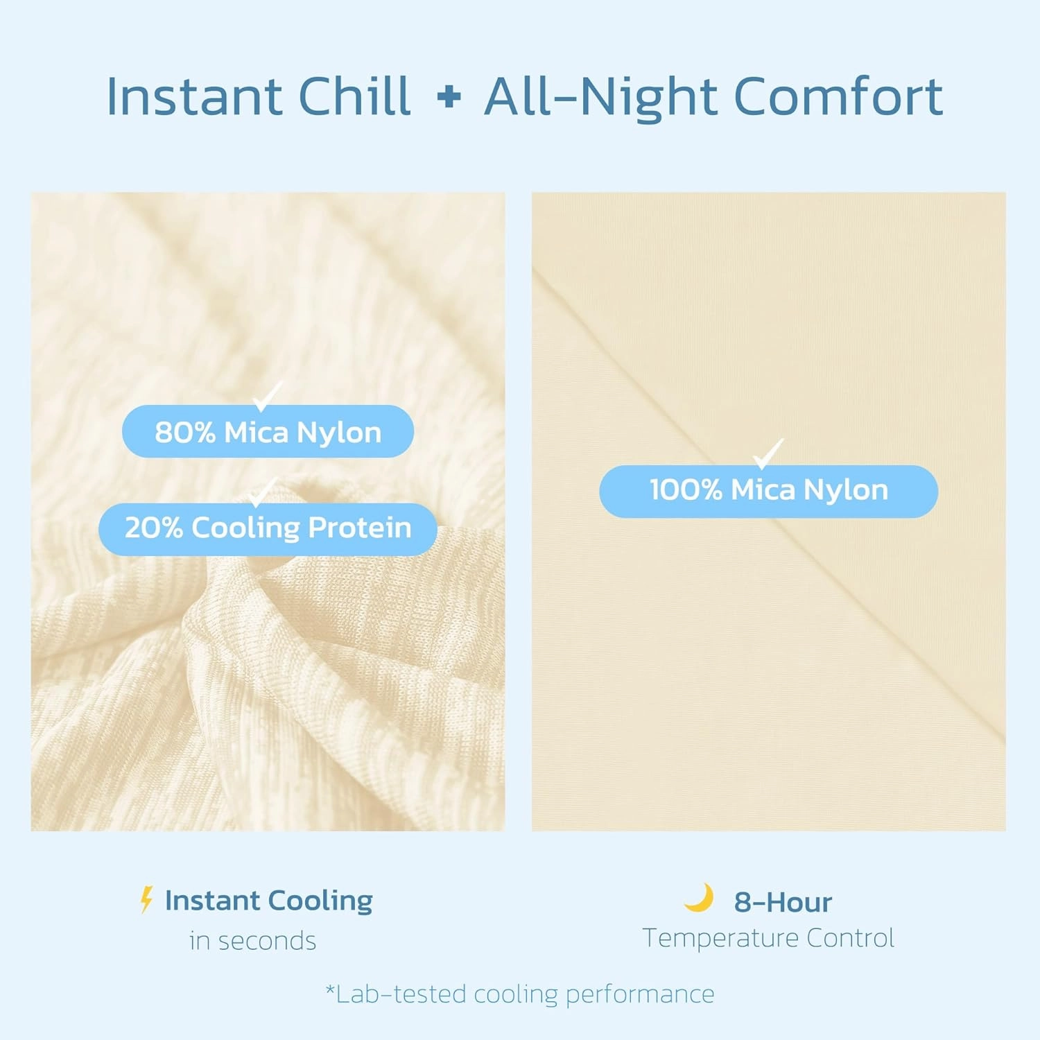 Degrees of Comfort Cooling Blankets for Hot Sleepers - King Summer Cold Blankets for Bed Sleeping, Absorbs Heat to Keep Body Cool, Soft & Cozy, Beige 108"x90"