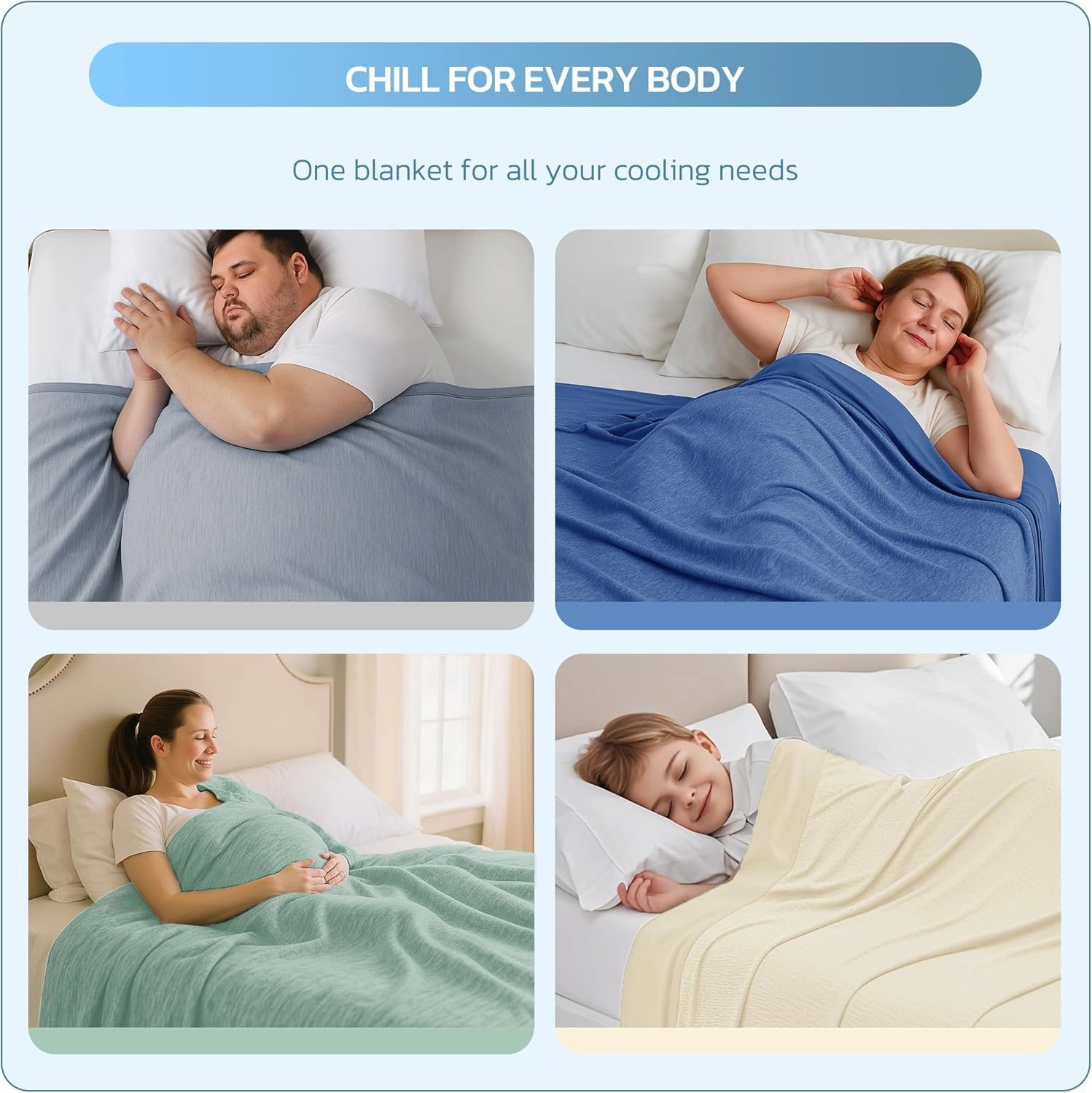 Degrees of Comfort Cooling Blankets for Hot Sleepers - King Summer Cold Blankets for Bed Sleeping, Absorbs Heat to Keep Body Cool, Soft & Cozy, Beige 108"x90"