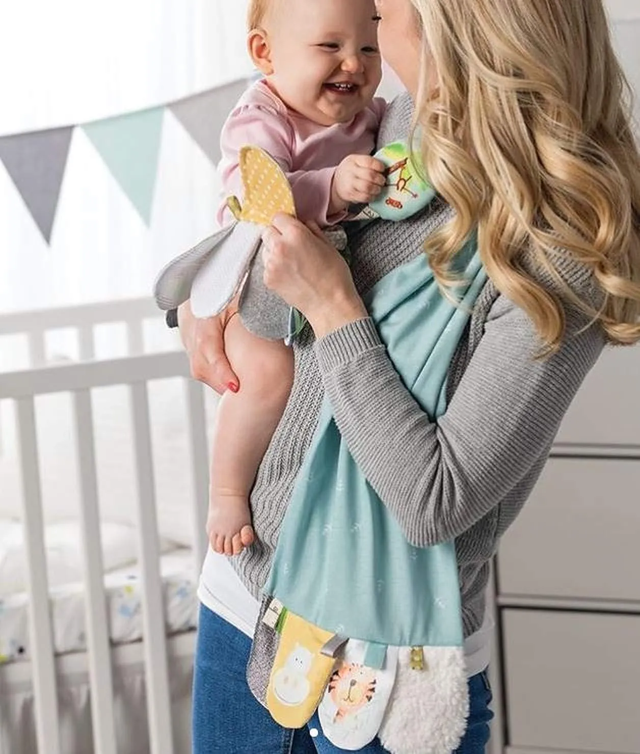 DEMDACO Mommy & Me Vibrant Colorful 9.5 x 52 Inch Soft Polyester Fabric Tactile Textured Whimsical Activity Fashion Scarf