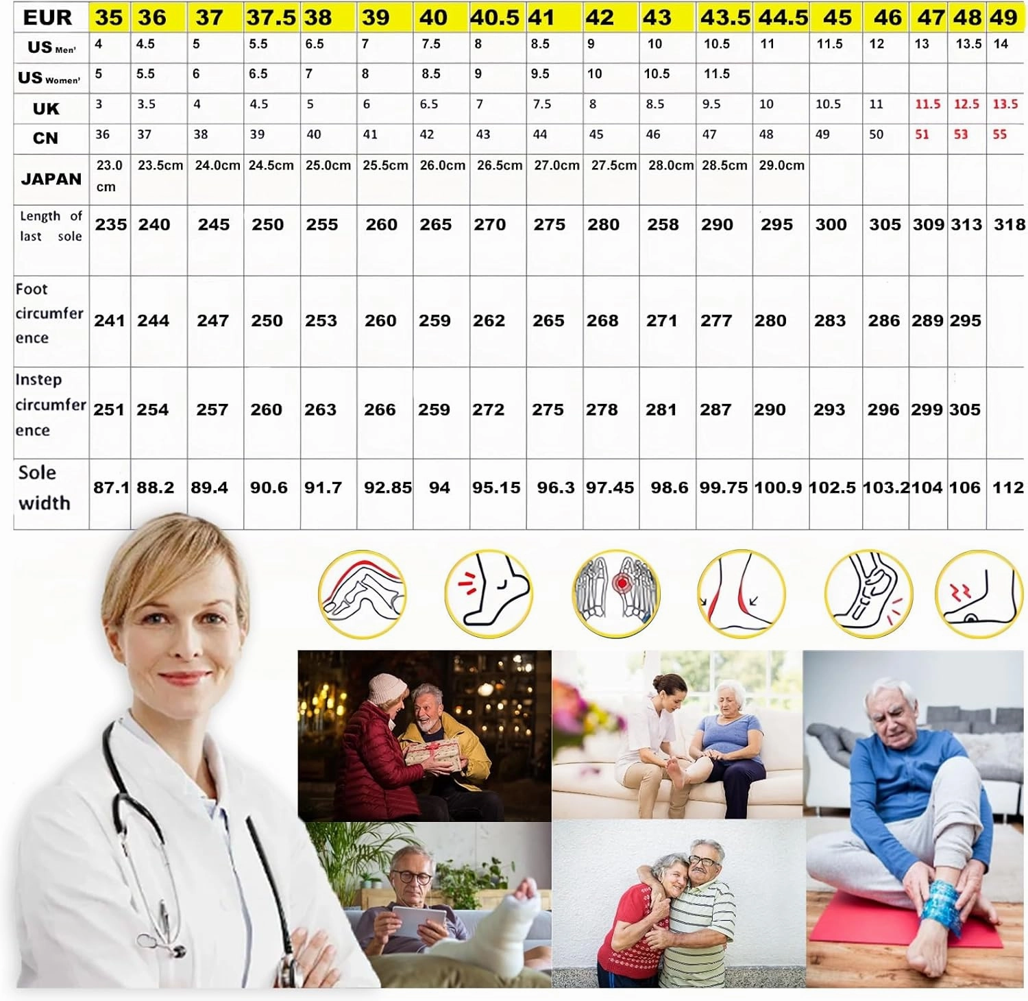Diabetic Nursing Shoes,Extra Wide and Fat Soft Shoes for The Elderly