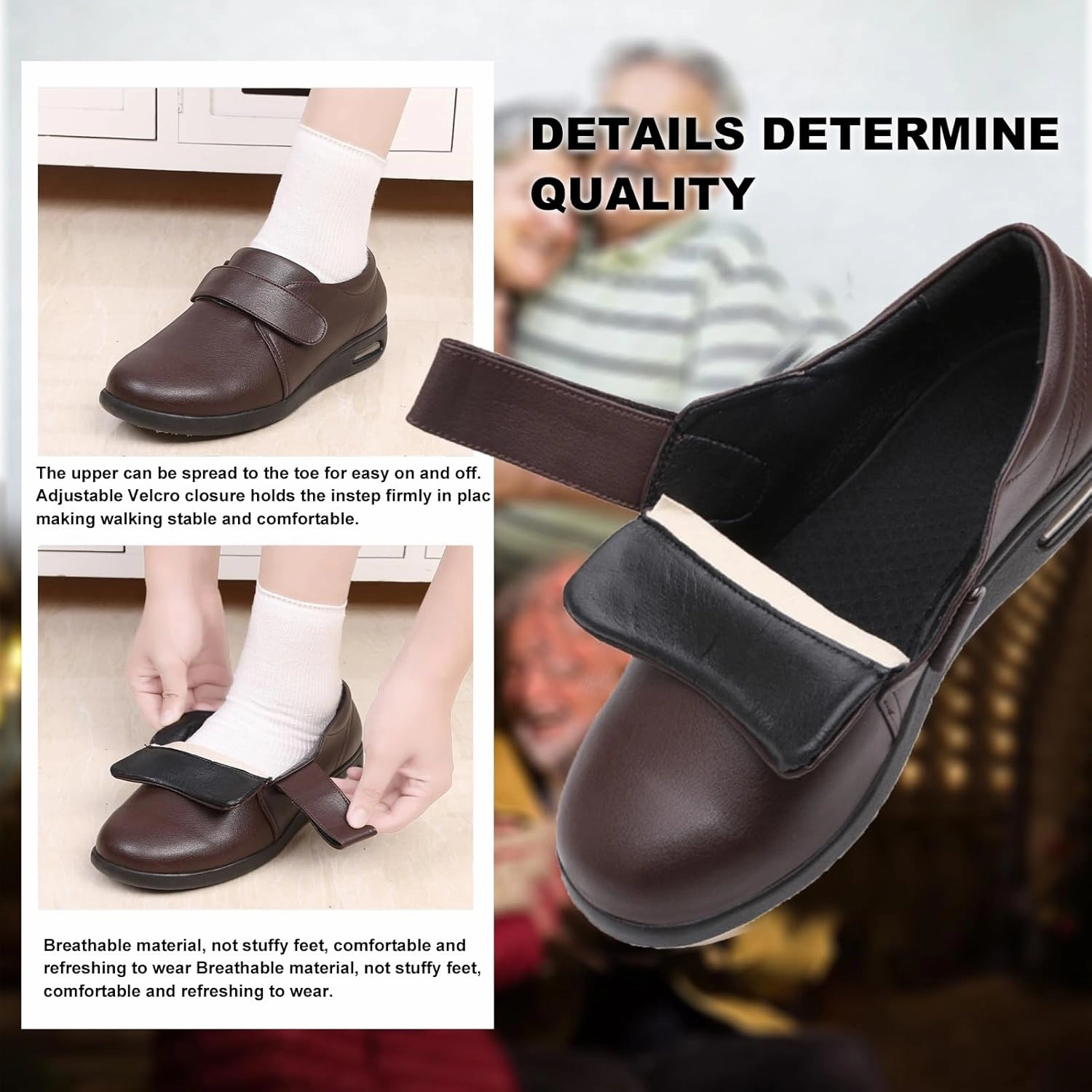 Diabetic Nursing Shoes,Extra Wide and Fat Soft Shoes for The Elderly