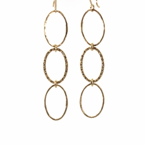 Diamond & Gold Oval Earrings
