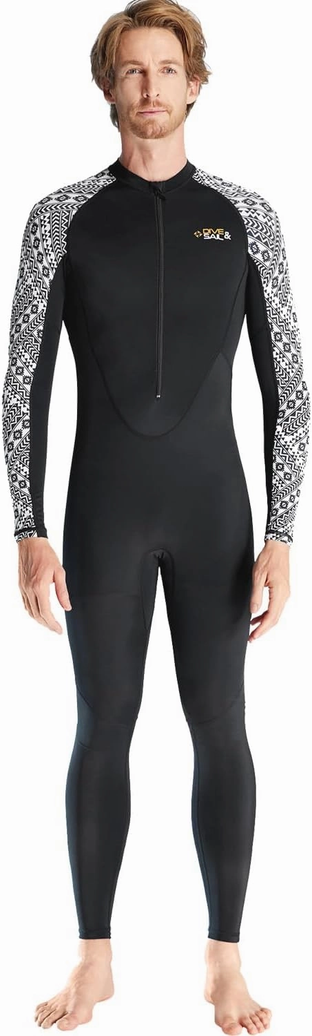 Dive Skin Full Body Rash Guard for Women Men Swimsuit Wetsuit Sport Skin Front Zipper One Piece for Diving Surfing Kayaking