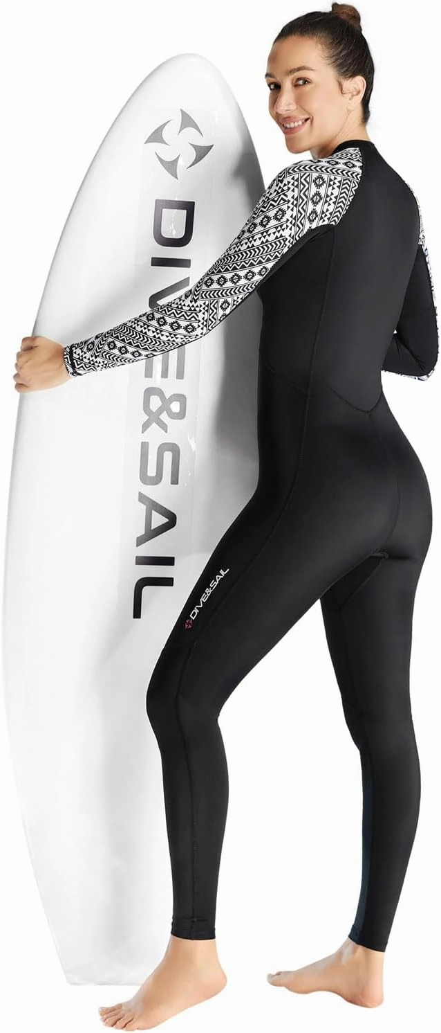 Dive Skin Full Body Rash Guard for Women Men Swimsuit Wetsuit Sport Skin Front Zipper One Piece for Diving Surfing Kayaking