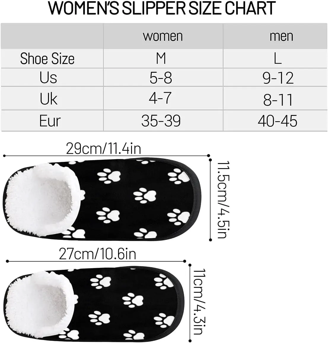 Dog Paw Prints Slippers for Women Soft Non-Slip Indoor Slippers Home Slippers