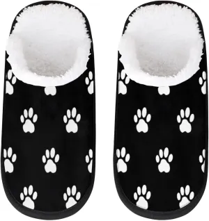 Dog Paw Prints Slippers for Women Soft Non-Slip Indoor Slippers Home Slippers