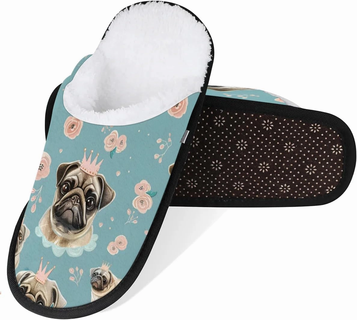 Dog Paw Prints Slippers for Women Soft Non-Slip Indoor Slippers Home Slippers