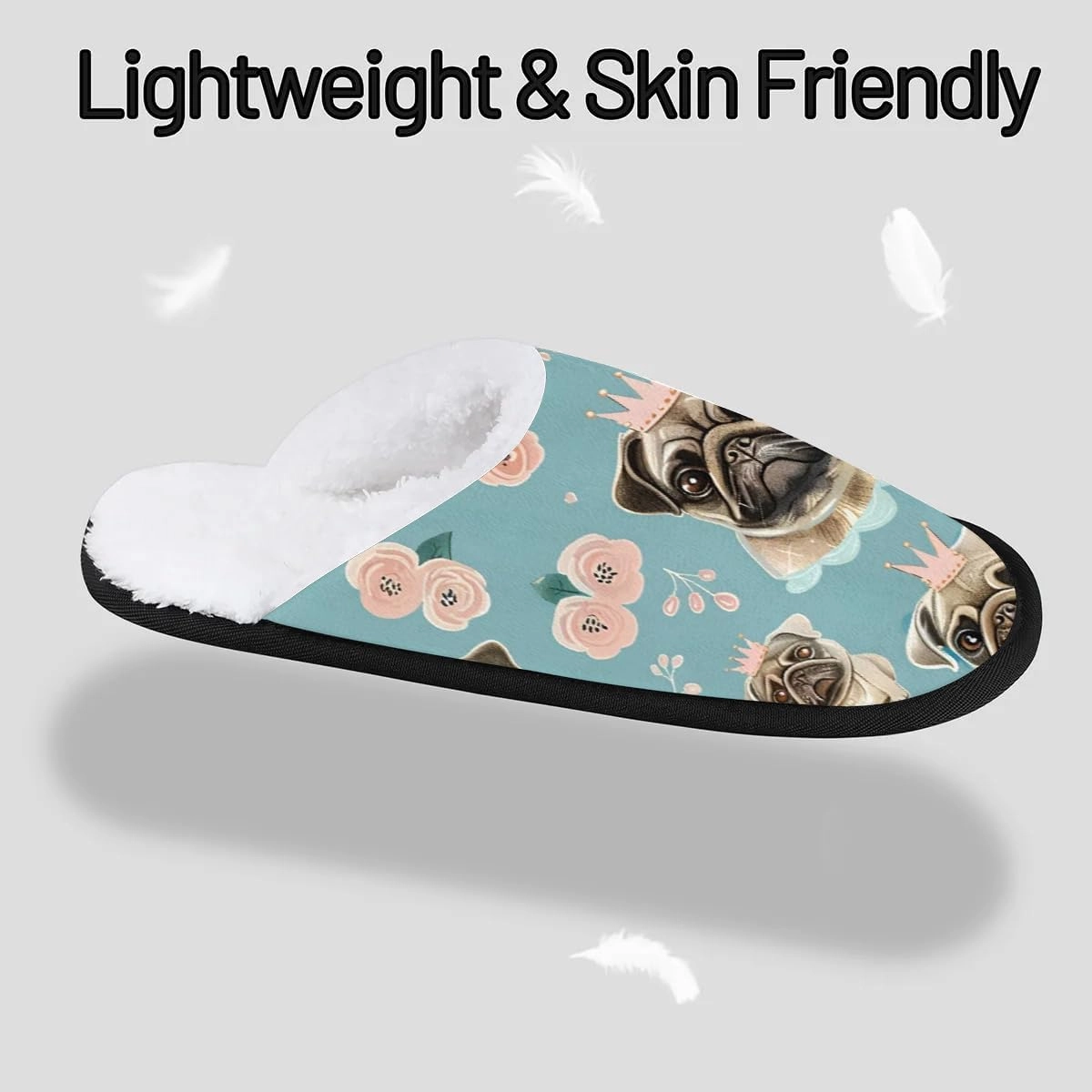 Dog Paw Prints Slippers for Women Soft Non-Slip Indoor Slippers Home Slippers