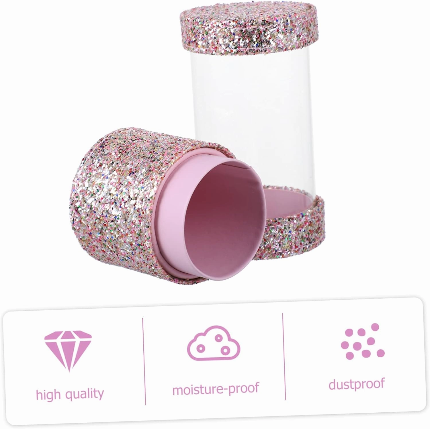 DOITOOL Sequin Makeup Brush Holder Glitter Cosmetic Storage Box for Makeup Tools Fashionable Design for Organizing Brushes Nail Art for Home Travel Use