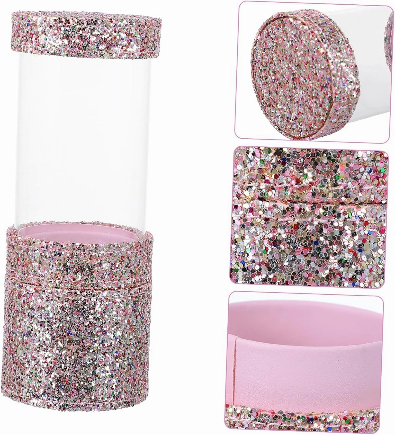 DOITOOL Sequin Makeup Brush Holder Glitter Cosmetic Storage Box for Makeup Tools Fashionable Design for Organizing Brushes Nail Art for Home Travel Use