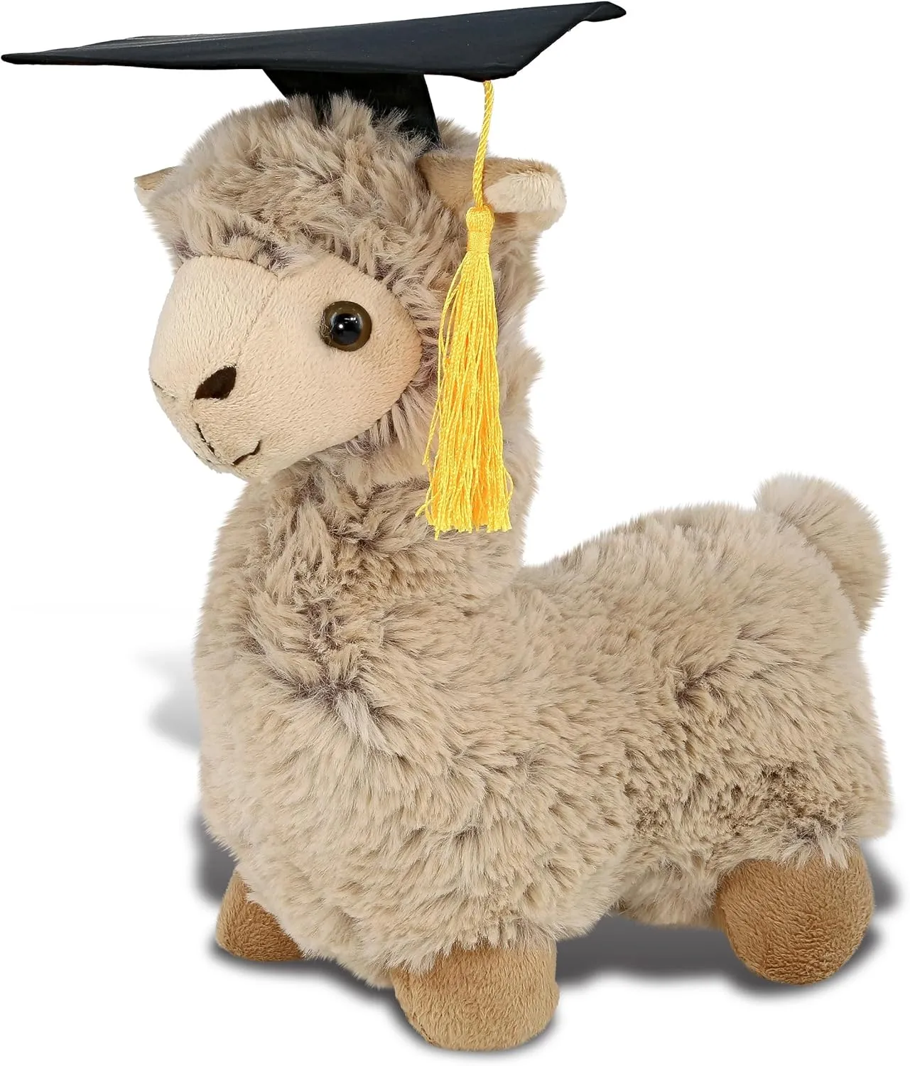 DolliBu Beige Llama Graduation Plush Toy - Super Soft Plush Graduation Stuffed Animal Dress Up with Graduation Cap with Tassel Outfit - Congratulatory Graduation Gift with Personalization - 11 Inch