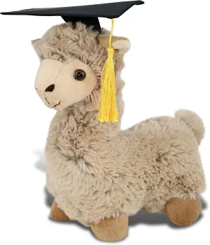 DolliBu Beige Llama Graduation Plush Toy - Super Soft Plush Graduation Stuffed Animal Dress Up with Graduation Cap with Tassel Outfit - Congratulatory Graduation Gift with Personalization - 11 Inch