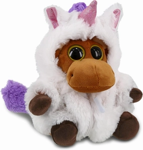 DolliBu Big Eye Moose Unicorn Plush Stuffed Animal Toy - Super Soft Moosecorn Dress Up with Removable Plush Unicorn Outfit and Hood Sweater, Cute Fantasy Wildlife - 6.5 Inch