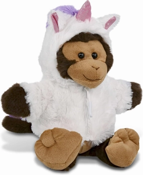 DolliBu Monkey Unicorn Plush Stuffed Animal Toy - Super Soft Monkey Unicorn Dress Up with Removable Plush Unicorn Outfit, Cute Monkey Fantasy Wildlife Gift with White Unicorn Dress - 9 Inches