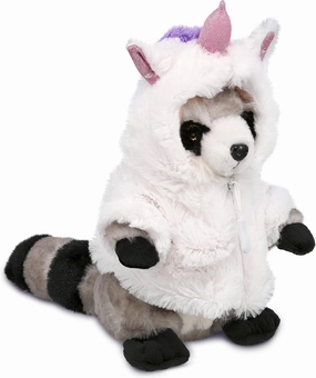 DolliBu Raccoon Unicorn Plush Stuffed Animal Toy - Super Soft Raccooncorn Dress Up with Removable Plush Unicorn Outfit, Cute Fantasy Wildlife Gift with Name Personalization - 9 Inches