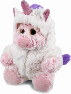 DolliBu Sitting Pig Unicorn Plush Stuffed Animal Toy - Super Soft Pigcorn Dress Up with Removable Plush Unicorn Outfit, Cute Fantasy Wildlife Gift with Name Personalization - 9 Inches