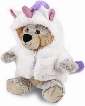 DolliBu Sitting Wolf Unicorn Plush Stuffed Animal Toy - Super Soft Wolfcorn Dress Up with Removable Plush Unicorn Outfit, Cute Fantasy Wildlife Gift - 9 Inch