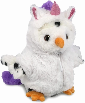 DolliBu White Owl Unicorn Plush Stuffed Animal Toy - Super Soft Owlcorn Dress Up with Removable Plush Unicorn Outfit, Cute Fantasy Wildlife Gift with Name Personalization - 8.5 Inches