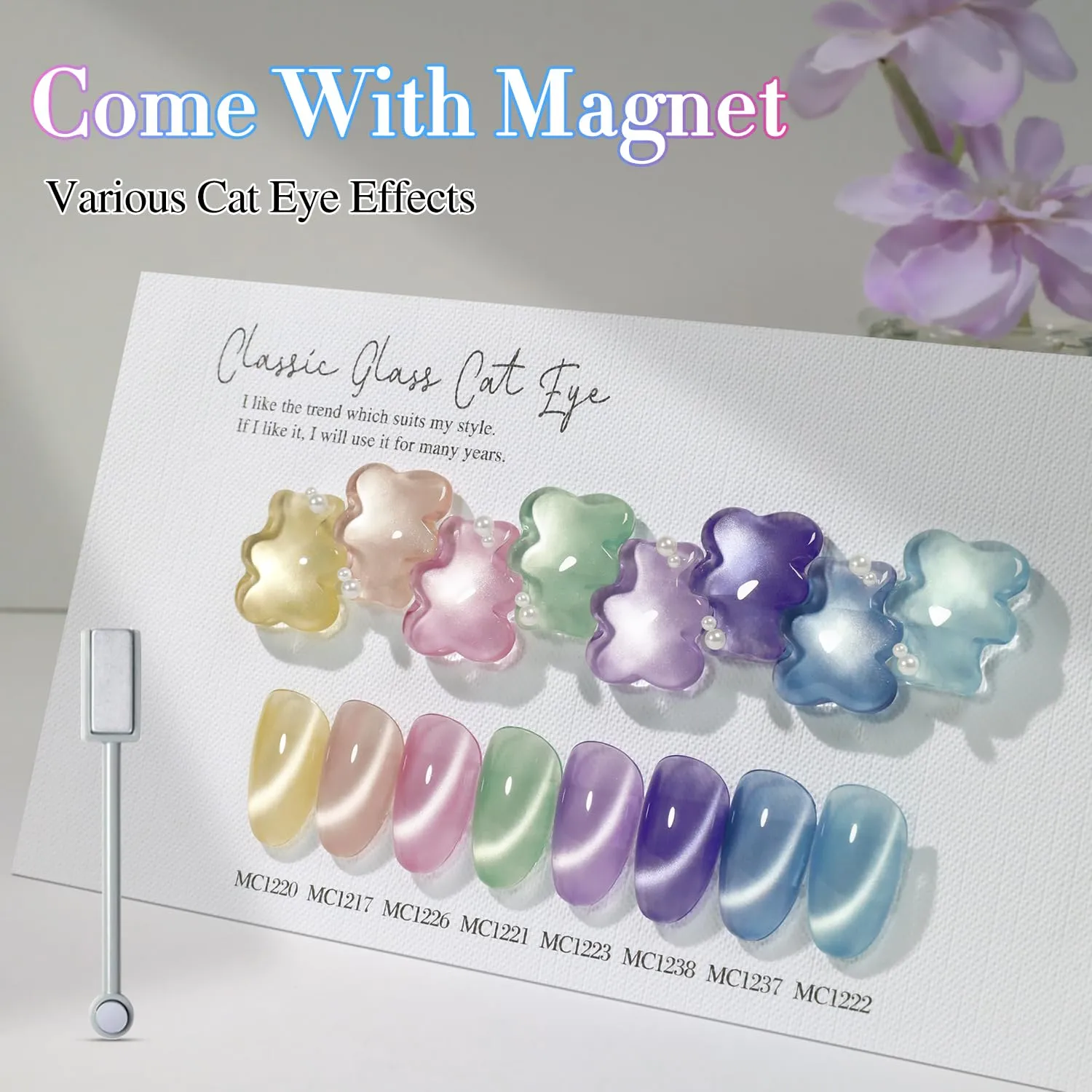 Double Rhythm 28Pcs 0.5Oz Gel Nail Polish Set Same Color Same Bottle Soak Off Gel Polish Kit Nail Art Manicure Salon DIY at Home for Women (Glass Jelly Cat Eye Collection-T24-10)