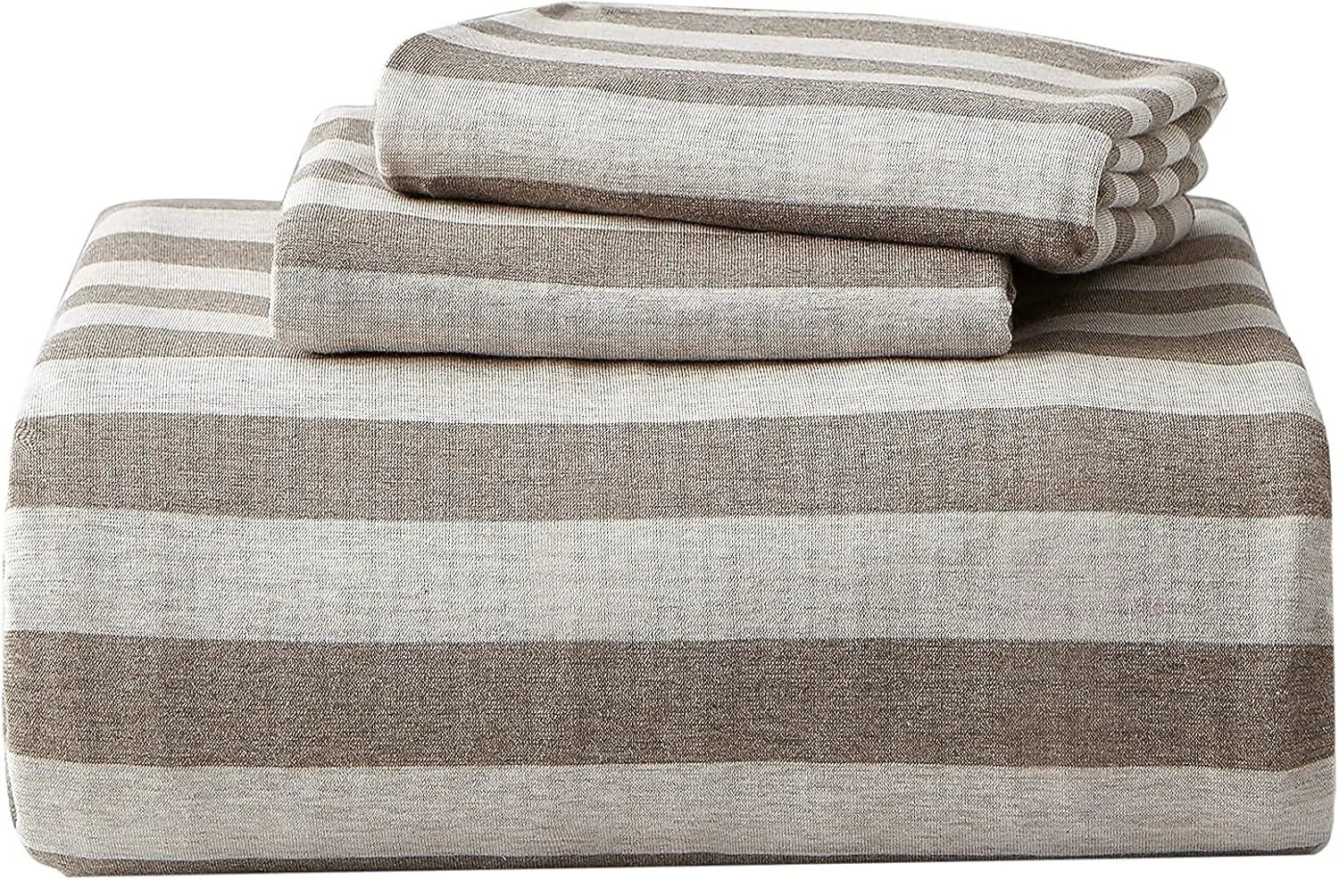 Dream Sunset Soft Cotton Jersey Knit Duvet Cover Set, Twin/Twin XL Size, Heather Beige Brown, Super Soft Skin Friendly Like T-Shirt, Zipper Closure, 1 Duvet Cover   1 Pillow case