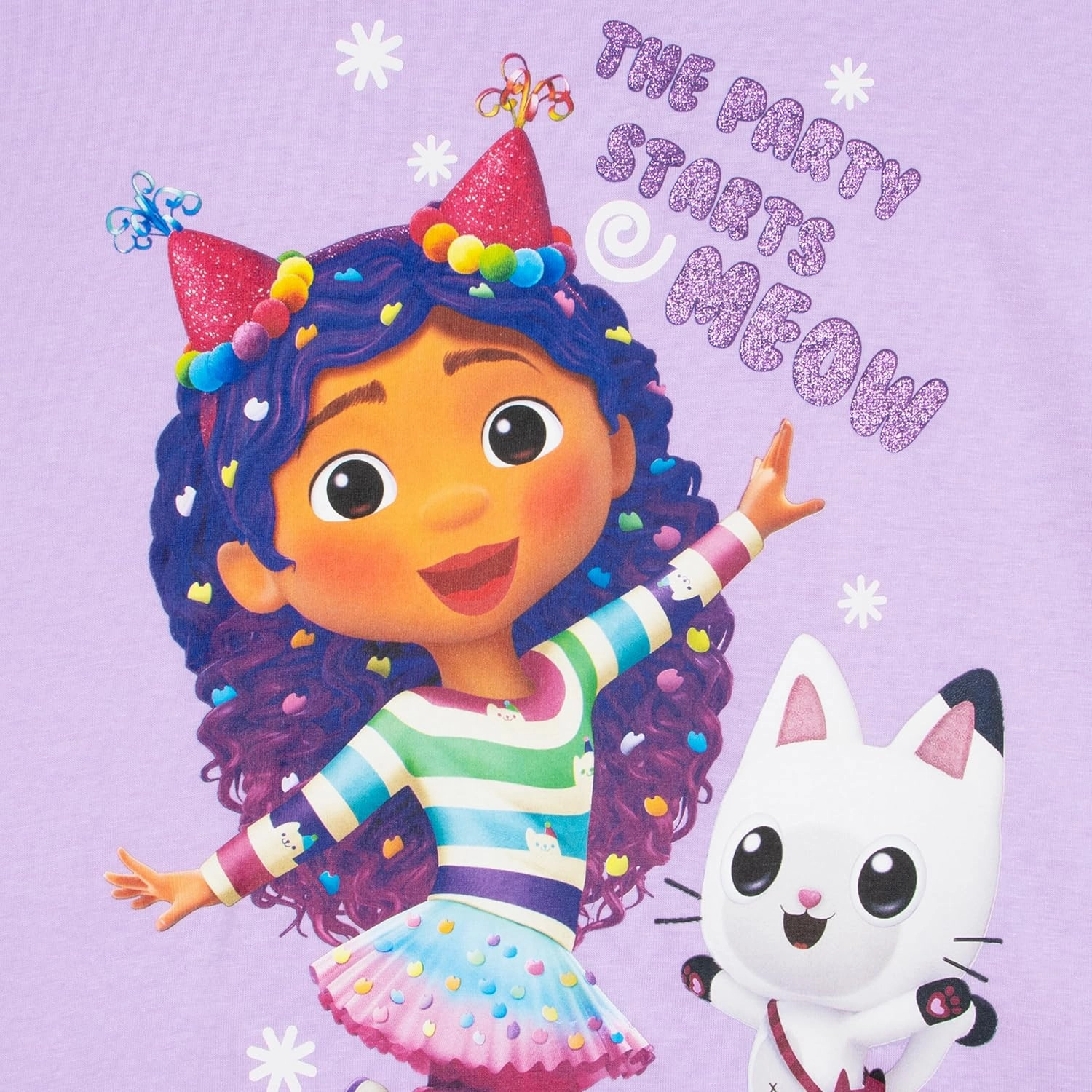 DREAMWORKS GABBY'S DOLLHOUSE Girls Shirt And Tutu Skirt | Party Outfit | Girls Shirt And Glitter Skirt | Purple 7