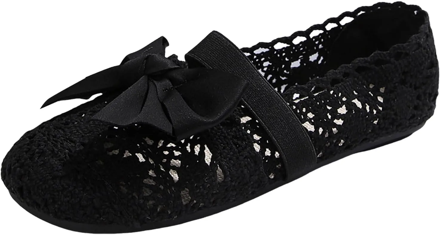 Dressy Platform Sandals Slip on Women's Flat Flower Lace Outer Wear Single Shoes Fashion Thin Sole Light Casual Shoes