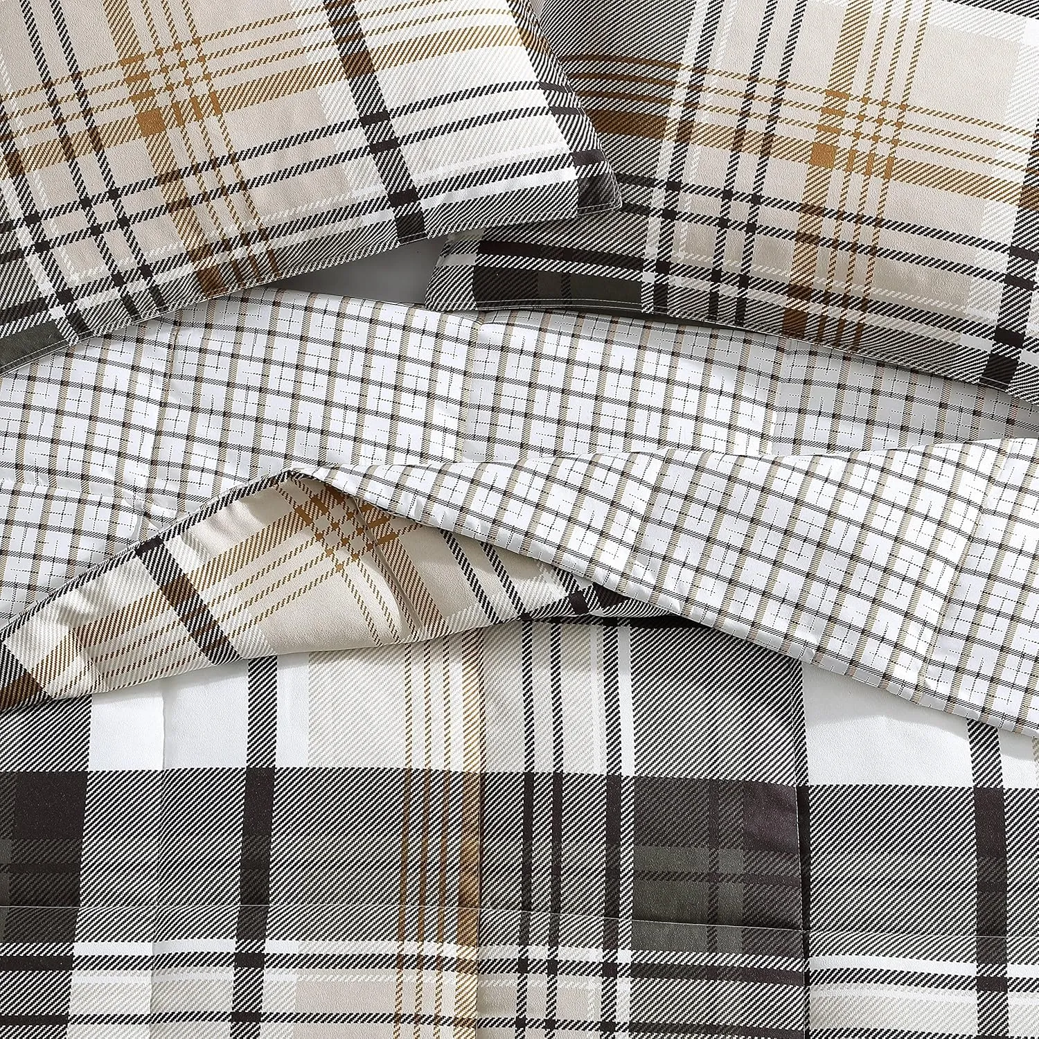 Eddie Bauer - King Comforter Set, Plaid Reversible Bedding, Stylish & Warm Home Decor (Normandy Grey, King)