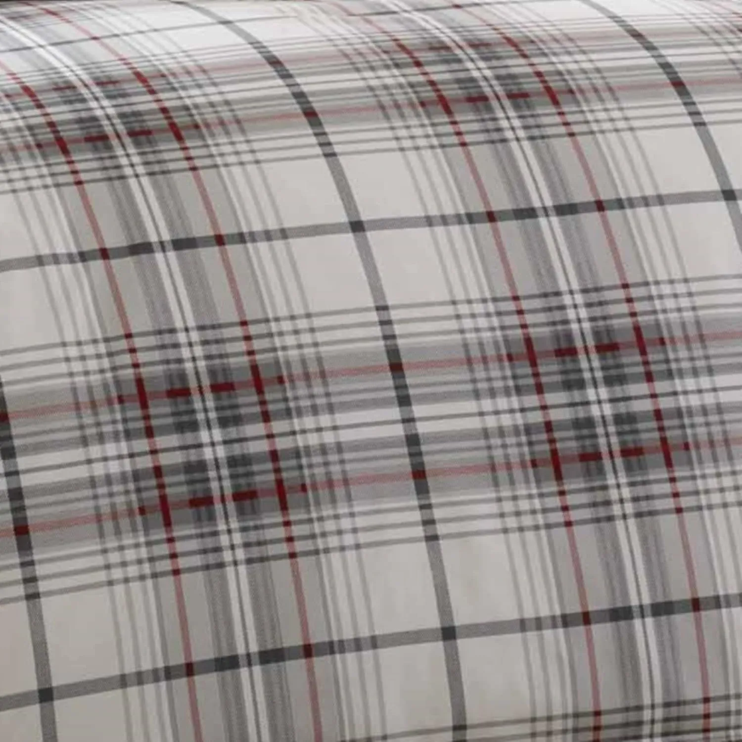 Eddie Bauer - King Comforter Set, Reversible Cotton Bedding with Matching Shams, Plaid Home Decor (Alder Red/Grey, King)