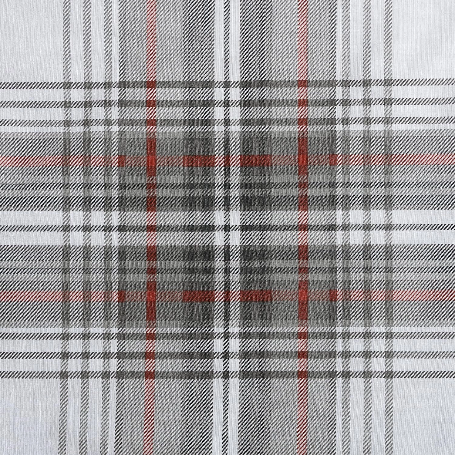 Eddie Bauer - King Comforter Set, Reversible Cotton Bedding with Matching Shams, Plaid Home Decor for All Seasons (Alder Grey/Red, King)