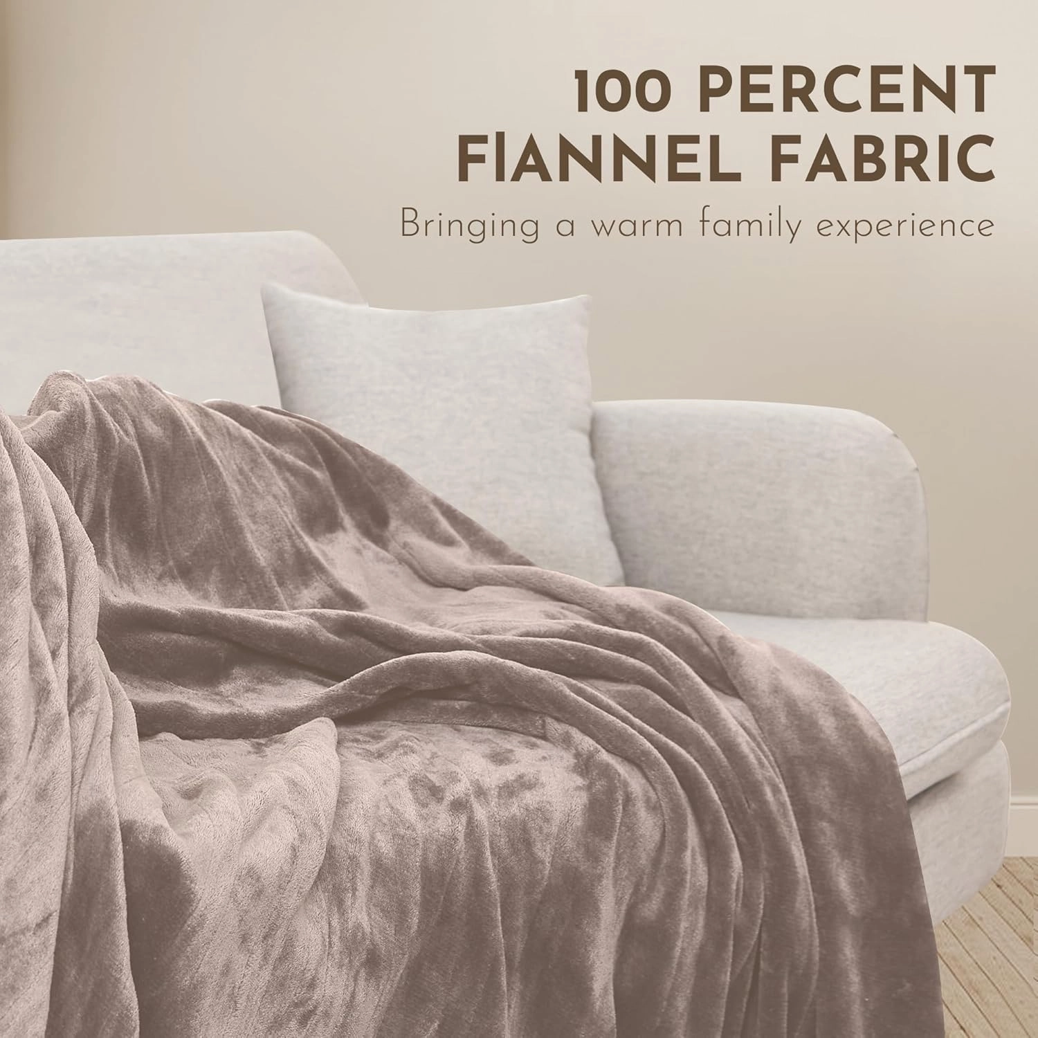 Electric Blanket, Flannel, Weighted, Full Size, 72" x 84", Beige