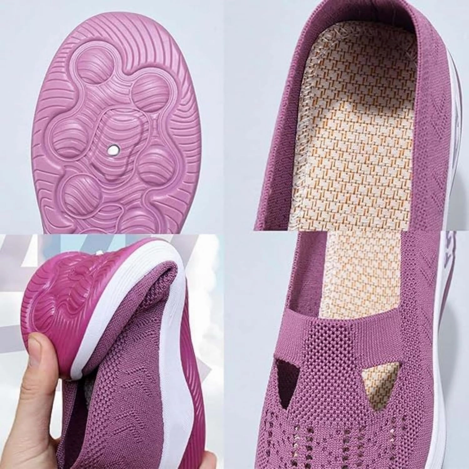 Enjerr Orthopedic Shoes Womens, Women's Comfortable Breathable Knitted Sneakers, Woven Orthopedic Breathable Soft Shoes