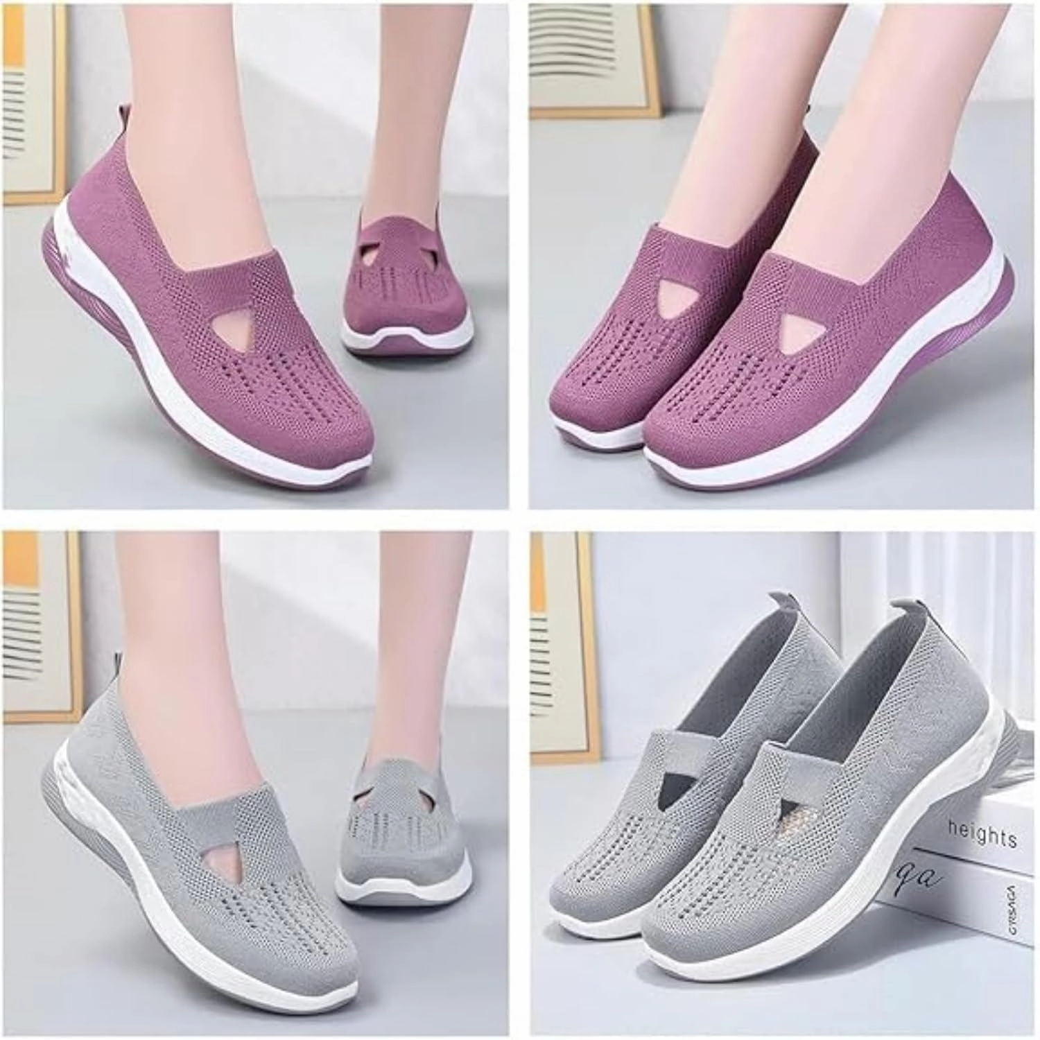 Enjerr Orthopedic Shoes Womens, Women's Comfortable Breathable Knitted Sneakers, Woven Orthopedic Breathable Soft Shoes