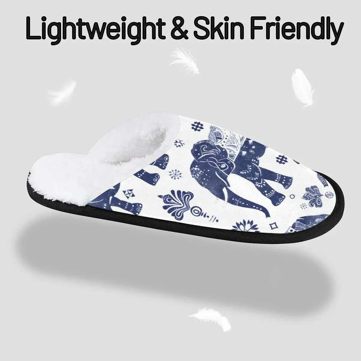 Ethnic Elephants Slippers for Women Soft Non-Slip Indoor Slippers Home Slippers