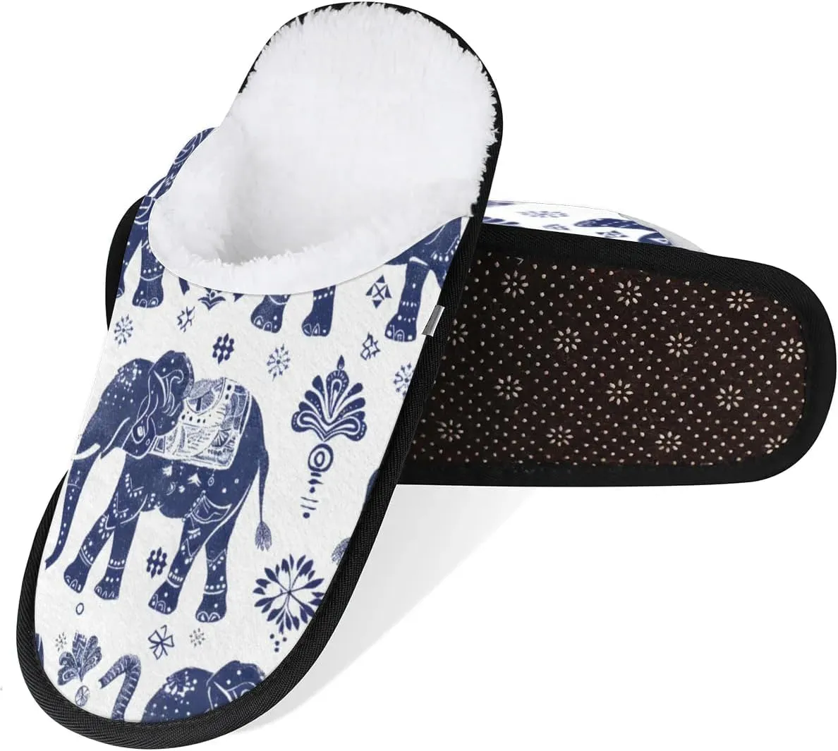 Ethnic Elephants Slippers for Women Soft Non-Slip Indoor Slippers Home Slippers