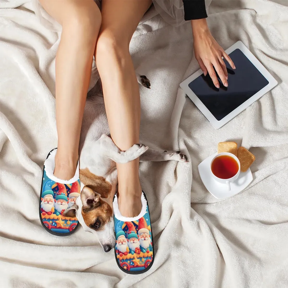 Ethnic Elephants Slippers for Women Soft Non-Slip Indoor Slippers Home Slippers