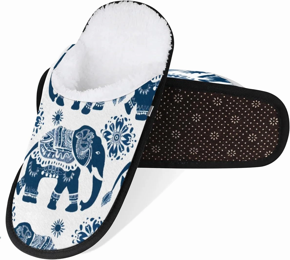 Ethnic Elephants Slippers for Women Soft Non-Slip Indoor Slippers Home Slippers