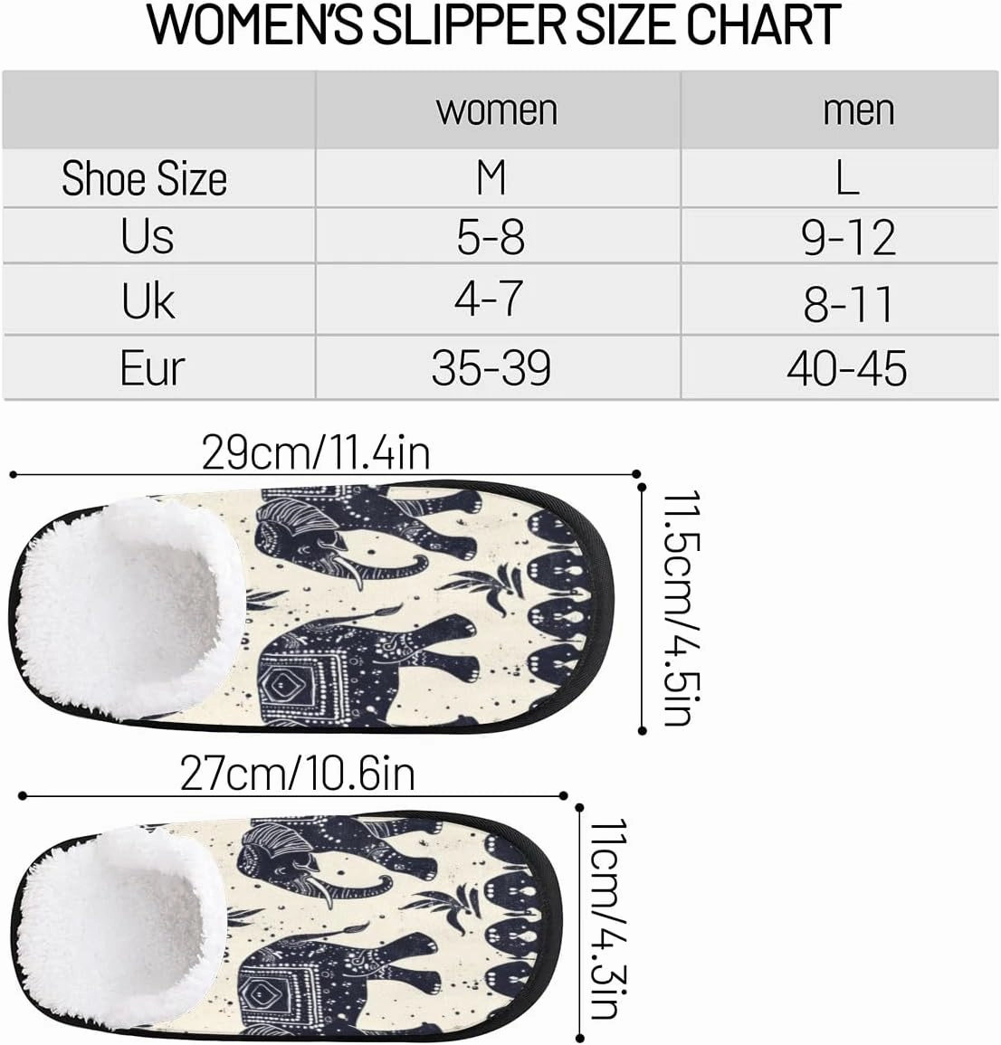 Ethnic Elephants Slippers for Women Soft Non-Slip Indoor Slippers Home Slippers