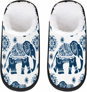 Ethnic Elephants Slippers for Women Soft Non-Slip Indoor Slippers Home Slippers
