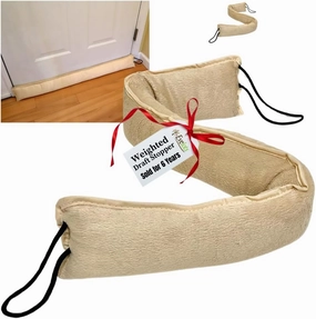 Evelots Draft Stopper - Weighted Bottom Door Wind Protector - 2 Pack - Block Cold Air, Hot Air, Noise, Dust from Under Door and Window Gaps -Hang When not in Use - Soft Felt Polyester - 36 Inch Long