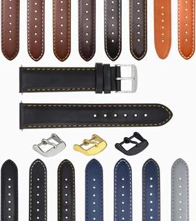 Ewatchparts 18-19-20-22-24-26mm Leather Watch Band Strap Smooth with Clasp Compatible with Franck Muller